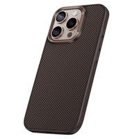 θήκη BENKS Kevlar για iPhone 16 Pro Max, για MagSafe, Carbon Fiber, καφέ