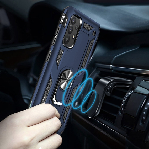 θωρακισμένη θήκη για Samsung Galaxy A72 5G, Nox Case Ring, μπλε