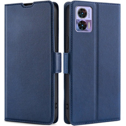 Θήκη με πτερύγιο για Motorola Edge 30 Neo 5G, Wallet Thin Magnet, σκούρο μπλε