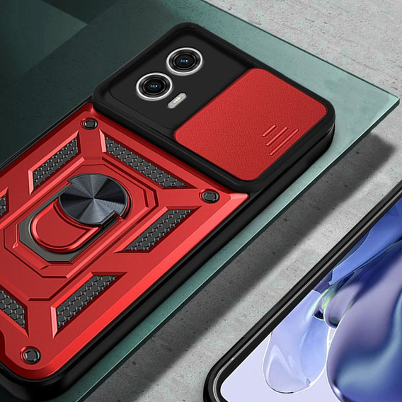 Θήκη για Motorola Moto E14, CamShield Slide, κόκκινη