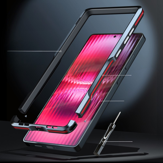 Θήκη LUPHIE για Samsung Galaxy S25 Ultra, Armor Bumper, μαύρη
