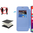 Θήκη με πτερύγιο για iPhone 16, RFID Wallet MagSafe CamShield, μπλε