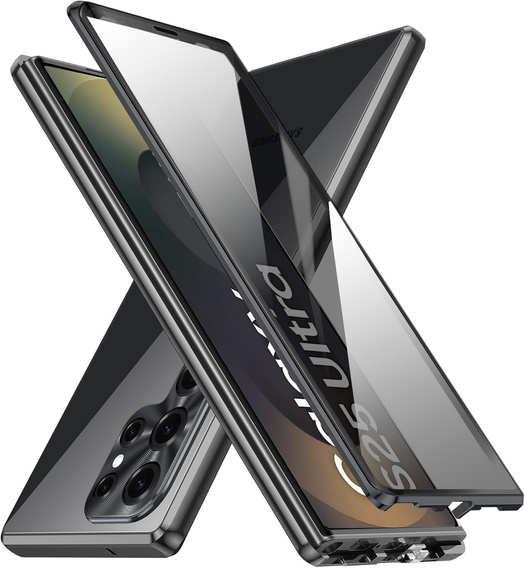 Θήκη για Samsung Galaxy S25 Ultra, Privacy Dual Glass, μαύρη