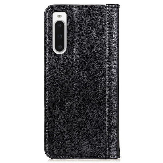 Θήκη για Sony Xperia 10 V, Wallet Litchi Leather, μαύρη