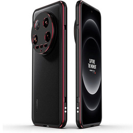 Θήκη για Xiaomi 14 Ultra, Armor Bumper, με κάλυμμα φακού, μαύρο / κόκκινο