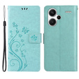 Θήκη με πτερύγιο για Xiaomi Redmi Note 13 Pro+, Butterfly, γαλάζια