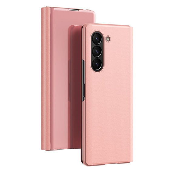 Θήκη για Samsung Galaxy Z Fold 5 5G, Clear View, ροζ rose gold