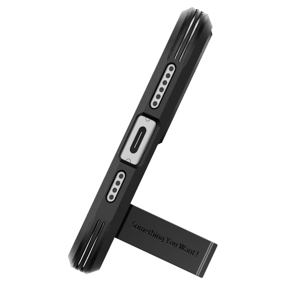 θήκη Spigen για iPhone 15, Tough Armor Mag Mag MagSafe, μαύρη + μετριασμένο γυαλί 9H