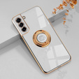 Θήκη για Samsung Galaxy S21 FE, Electro Ring, λευκή