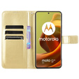 Θήκη με πτερύγιο για Motorola Moto G85, Crazy Horse Wallet, χρυσή