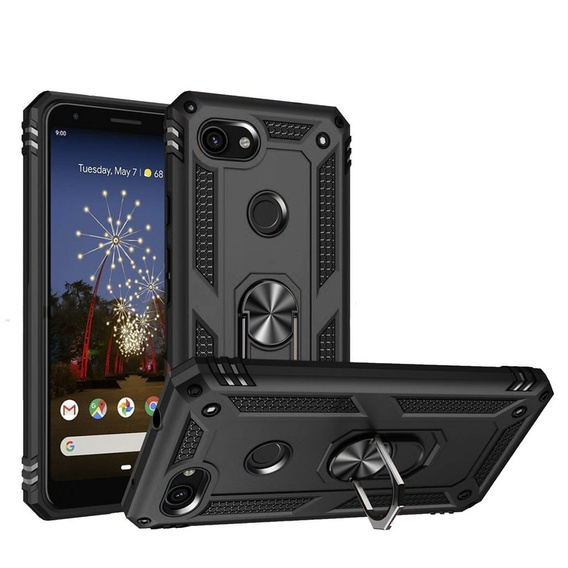 θωρακισμένη θήκη για do Google Pixel 3A, Nox Case Ring, μαύρη