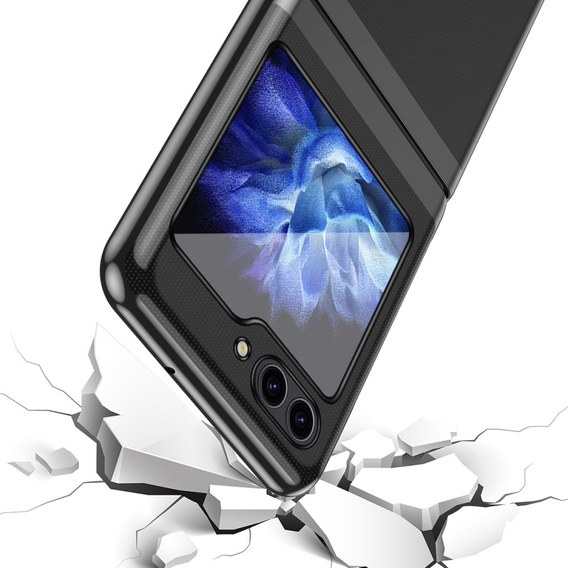 Θήκη για Samsung Galaxy Z Flip7 FE / Z Flip6, PC Case, διαφανής / μαύρη