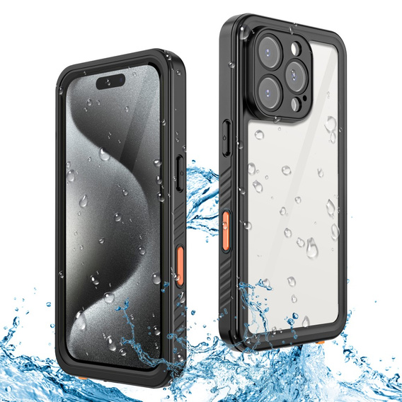 Αδιάβροχη θήκη IP68 για το iPhone 16 Pro, μαύρη