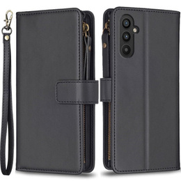 Θήκη με πτερύγιο για Samsung Galaxy A25 5G, Wallet Zipper Pocket, μαύρη