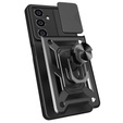 Θωρακισμένη θήκη για Samsung Galaxy S23 FE, θωρακισμένο Slide Ring, μαύρο + γυαλί 9H