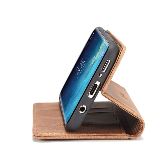 θήκη CASEME για Samsung Galaxy S8, Leather Wallet Case, καφέ