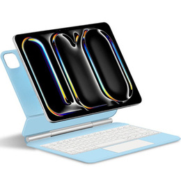 Θήκη πληκτρολογίου για iPad Pro 13" 2024, Magnetic Keyboard Touchpad, μπλε
