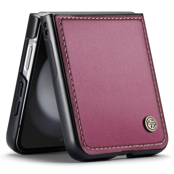 Θήκη για Samsung Galaxy Z Flip7 FE / Z Flip6, CASEME Litchi Leather, κόκκινη
