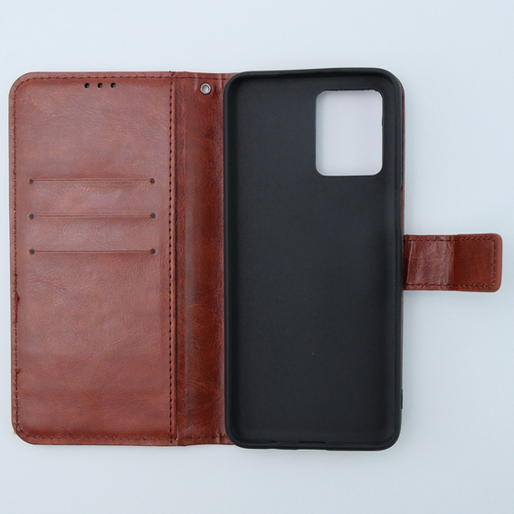 Θήκη με πτερύγιο για Motorola Moto G54 5G, Crazy Horse Wallet, καφέ