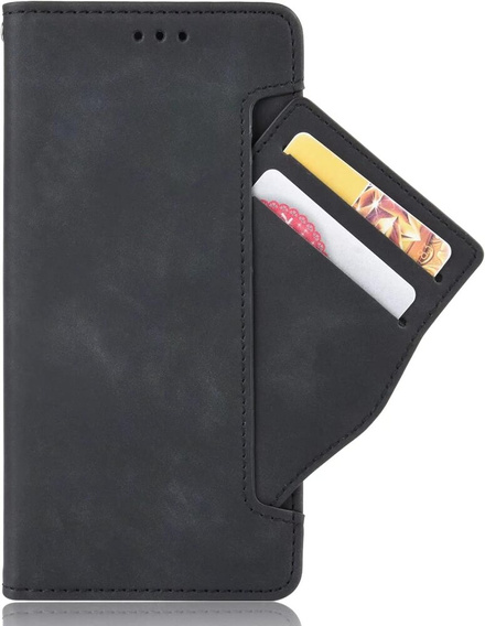Θήκη με πτερύγιο για Oppo Reno 12, Card Slot, μαύρη