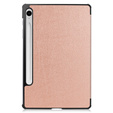 Θήκη για Samsung Galaxy Tab S9 FE, τρίπτυχη, ροζ rose gold 
