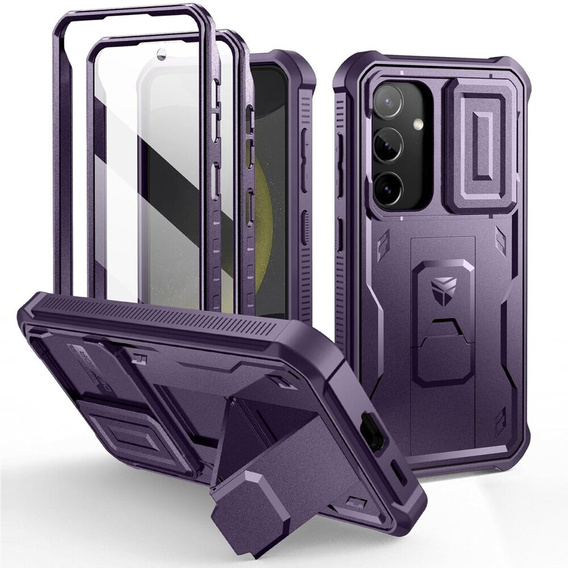 Θωρακισμένη θήκη για Samsung Galaxy S24, Dexnor Full Body (Two Frames), μωβ