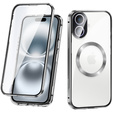 Μαγνητική θήκη MagSafe Dual Glass για iPhone 16, ασημένια