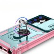 Θήκη για Samsung Galaxy S23 Ultra, CamShield Slide, πράσινο / ροζ