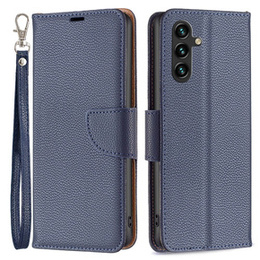 Θήκη με πτερύγιο για Samsung Galaxy A55 5G, Wallet Litchi Leather, ναυτικό μπλε