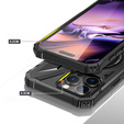 Θήκη για iPhone 16 Pro, θωρακισμένη με βάση και λαβή, μαύρη
