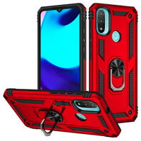 θωρακισμένη θήκη για Motorola Moto E20/E30/E40, Nox Case Ring, κόκκινη