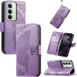 Θήκη με πτερύγιο για Xiaomi Redmi 15 5G / 4G, Butterfly, μοβ