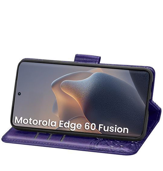 Θήκη με πτερύγιο για Motorola Edge 60 / 60 Fusion, Butterfly, μωβ