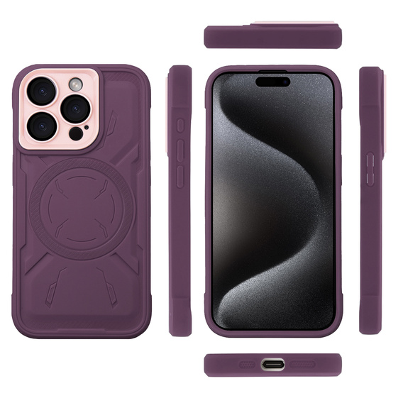 Θήκη για iPhone 15 Pro Max, ERBORD Armor Mag, μπορντό