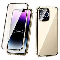 θήκη για το iPhone 16 Pro, Magnetic Dual Glass, χρυσή