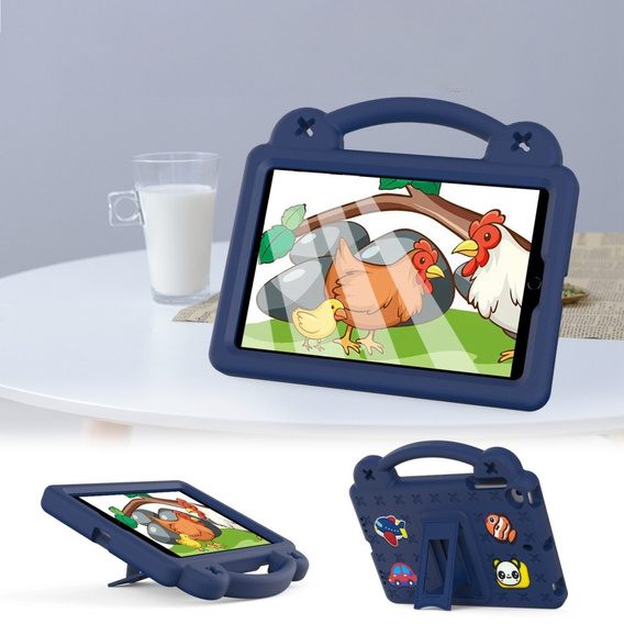 Παιδική θήκη για iPad mini 7.9" 2019/2015/2014/2013/2012 (5/4/3/2/1 gen.), Cute Patterns, με βάση, σκούρο μπλε
