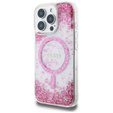 GUESS Resin Bottom Glitter MagSafe θήκη για iPhone 16 Pro Max