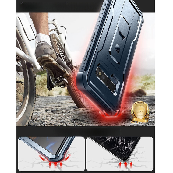 Θωρακισμένη θήκη για Samsung Galaxy S10, Dexnor Full Body, μπλε