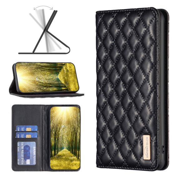 Θήκη με πτερύγιο για Xiaomi Redmi Note 13 5G, Wallet, BINFEN COLOR, μαύρη