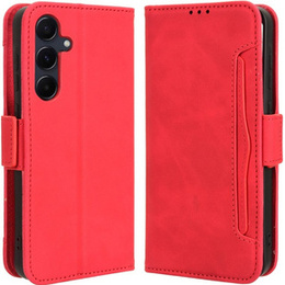Θήκη με πτερύγιο για Samsung Galaxy A55 5G, Card Slot, κόκκινη