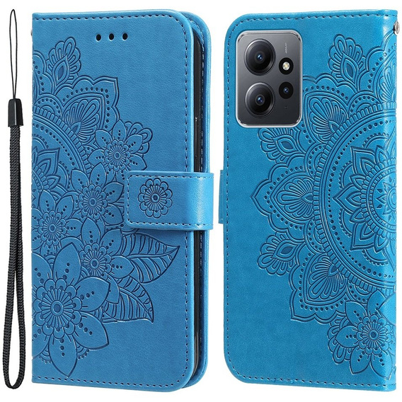 Θήκη με πτερύγιο για Xiaomi Redmi Note 12 4G, Mandala Flower, μπλε