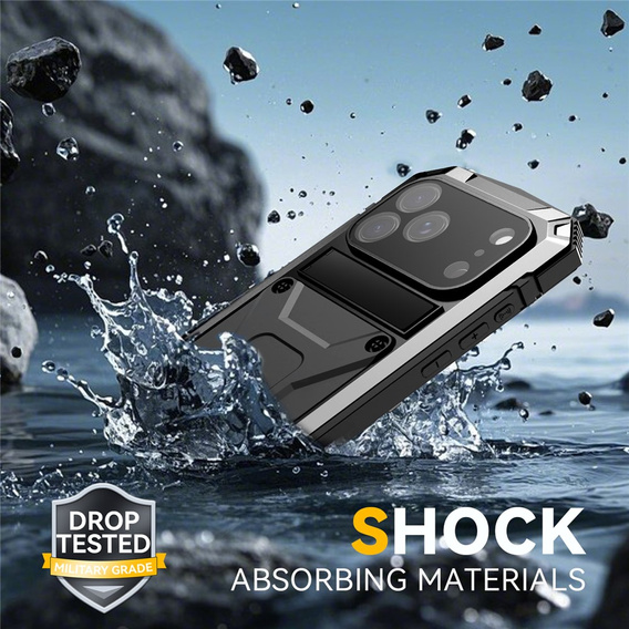 Θήκη R-JUST με βάση και ενσωματωμένο γυαλί για iPhone 17 Pro