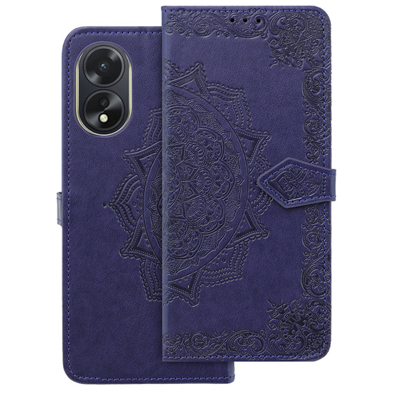 Θήκη με πτερύγιο για Oppo A58 4G, Mandala, μωβ