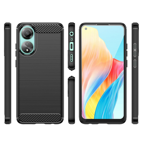 Θήκη για Oppo A98 5G, Carbon, μαύρη