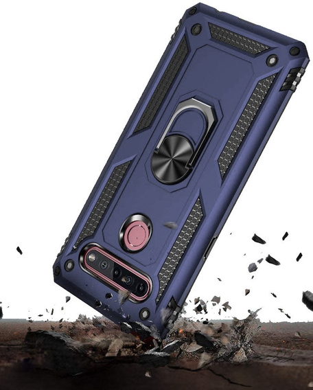 θωρακισμένη θήκη για LG K51S, Nox Case Ring, μπλε