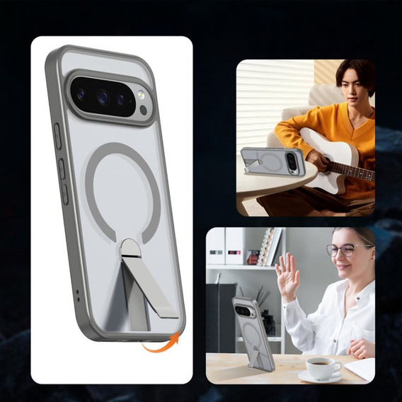 Υβριδική θήκη Fusion για Google Pixel 10 Pro XL, για MagSafe, με βάση, γκρι