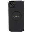 GUESS Θήκη για iPhone 15, Saffiano MagSafe, μαύρη