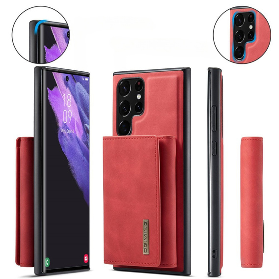 Θήκη για Samsung Galaxy S23 Ultra, DG.MING 2in1, κόκκινη