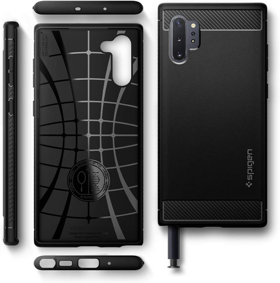 Θήκη Spigen για Samsung Galaxy Note 10+ Plus, Rugged Armor, μαύρο