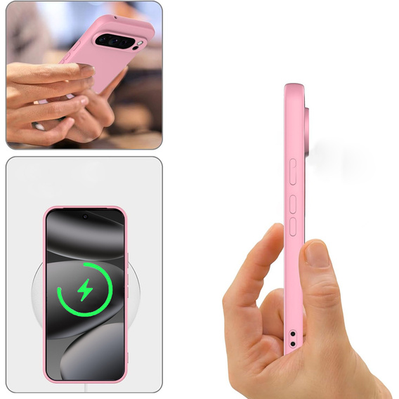 Θήκη σιλικόνης για Google Pixel 10 / 10 Pro, για MagSafe, ροζ